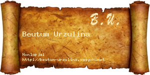 Beutum Urzulina névjegykártya