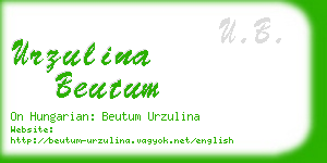 urzulina beutum business card